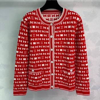 Chanel Wool Cardigan CH121713 Red 2024 (Q-24121713)