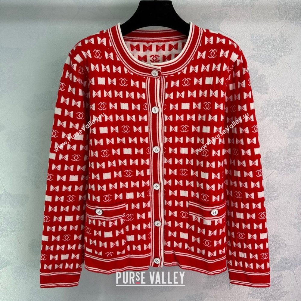 Chanel Wool Cardigan CH121713 Red 2024 (Q-24121713)