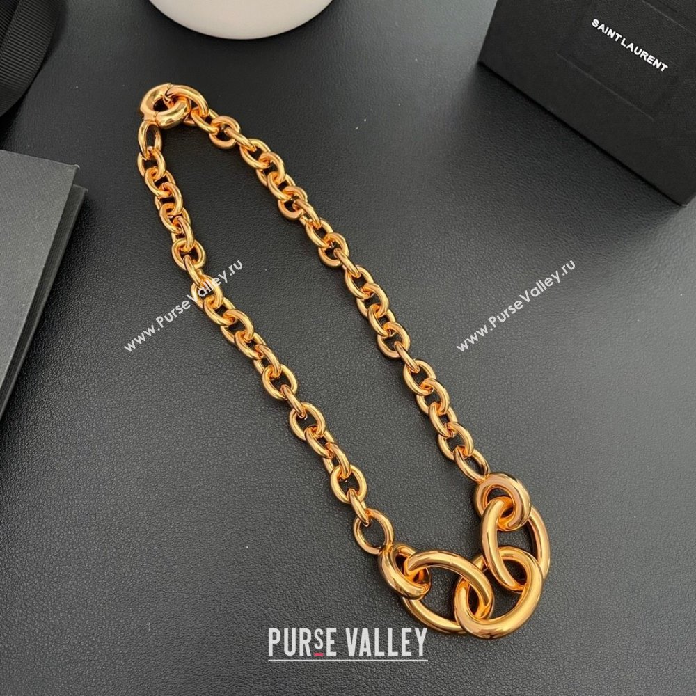 Saint Laurent Chain Necklace S12601 Gold 2024 (YF-24012601)