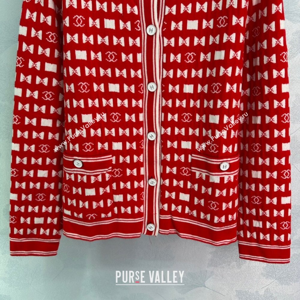 Chanel Wool Cardigan CH121713 Red 2024 (Q-24121713)