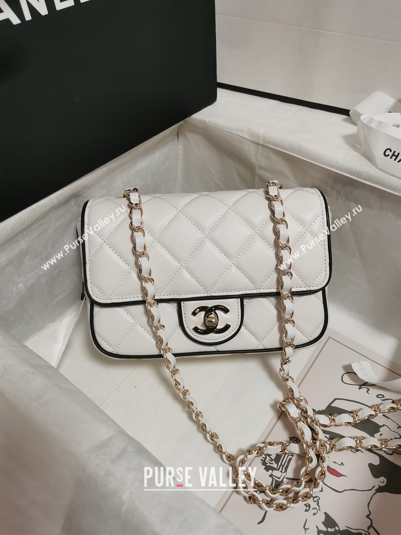 Chanel Lambskin Mini Flap Bag AS5151 White 2025 (YEZI-25030713)