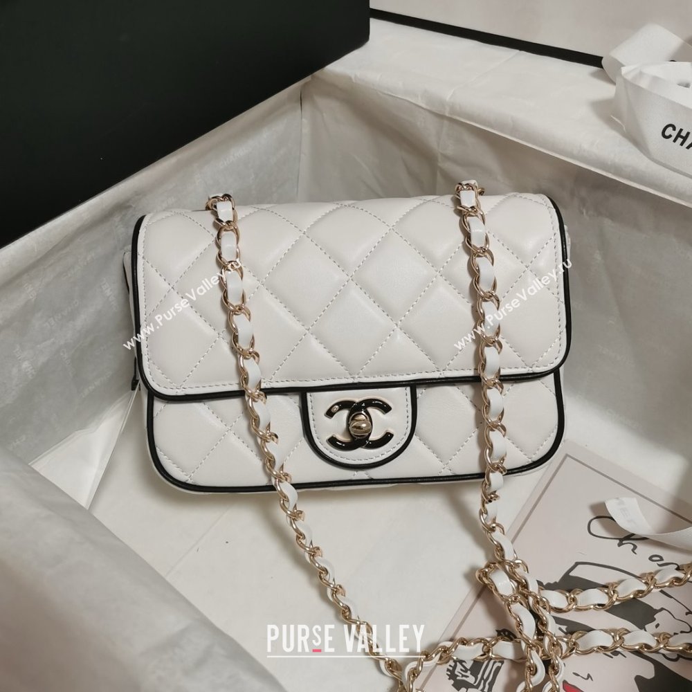 Chanel Lambskin Mini Flap Bag AS5151 White 2025 (YEZI-25030713)