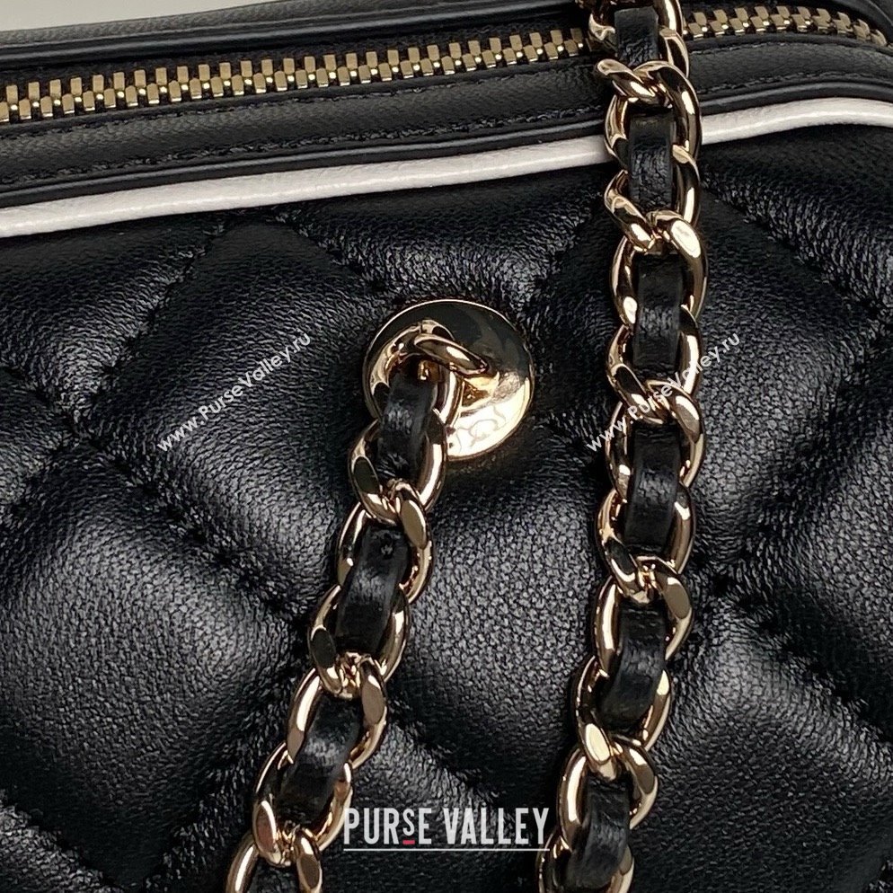 Chanel Lambskin Clutch with Chain AP4515 Black/White 2025 (YEZI-25030717)
