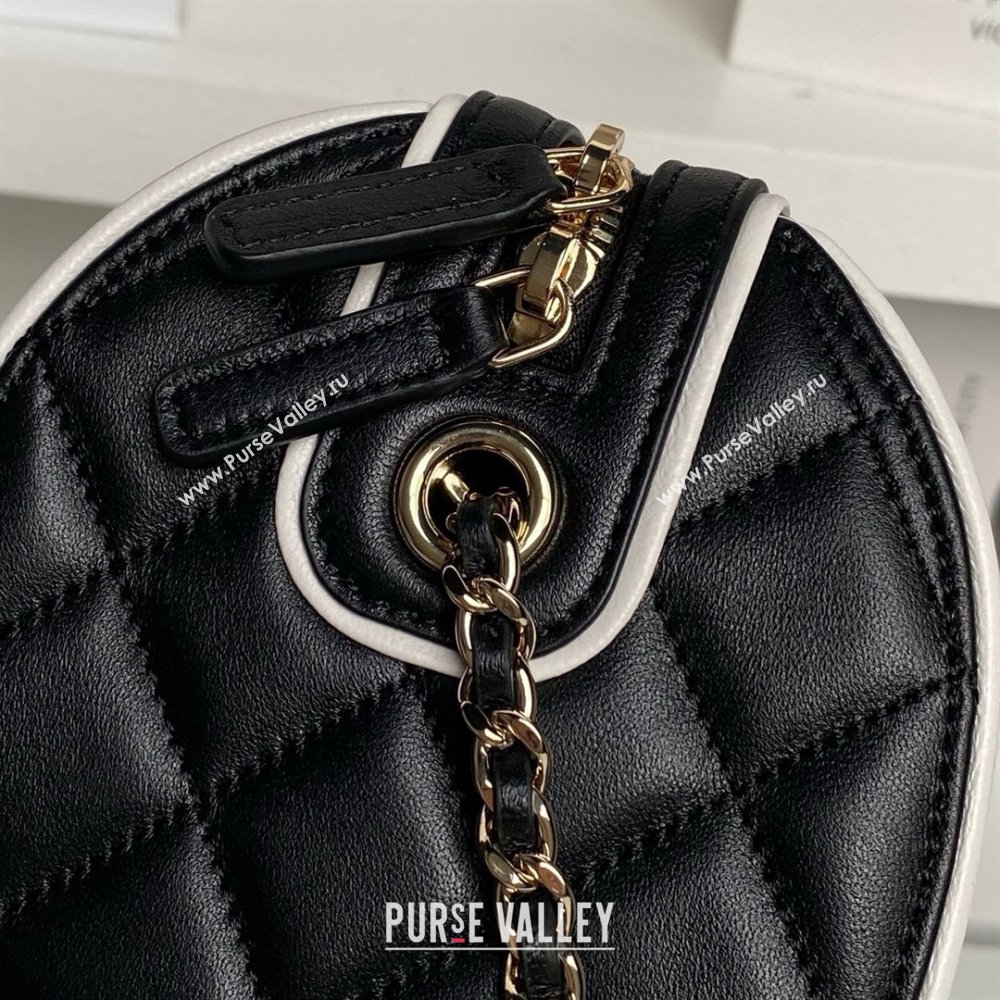 Chanel Lambskin Clutch with Chain AP4515 Black/White 2025 (YEZI-25030717)