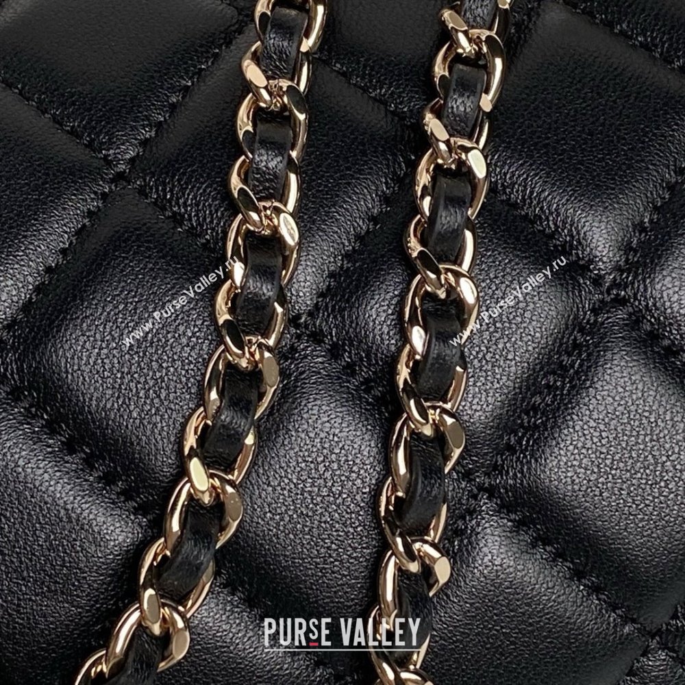 Chanel Lambskin Clutch with Chain AP4515 Black/White 2025 (YEZI-25030717)