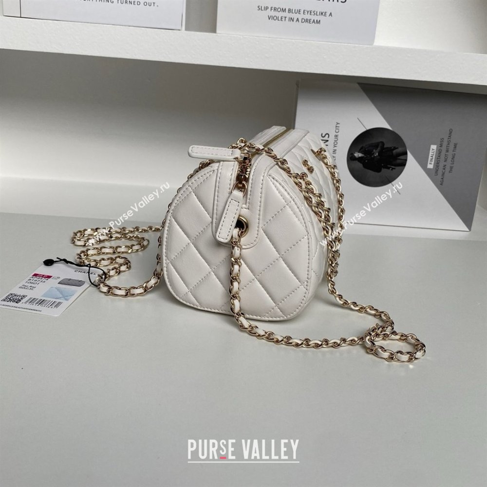 Chanel Lambskin Clutch with Chain AP4515 White/Gold 2025 (YEZI-25030718)