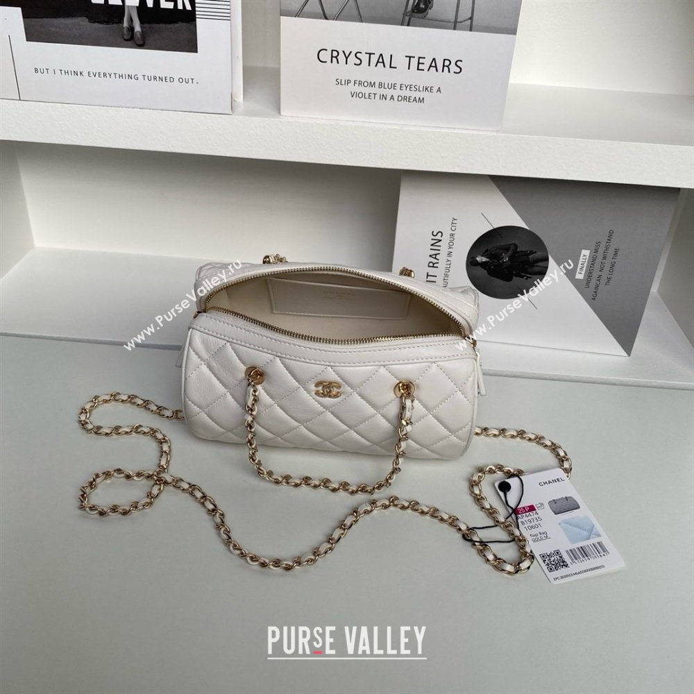 Chanel Lambskin Clutch with Chain AP4515 White/Gold 2025 (YEZI-25030718)