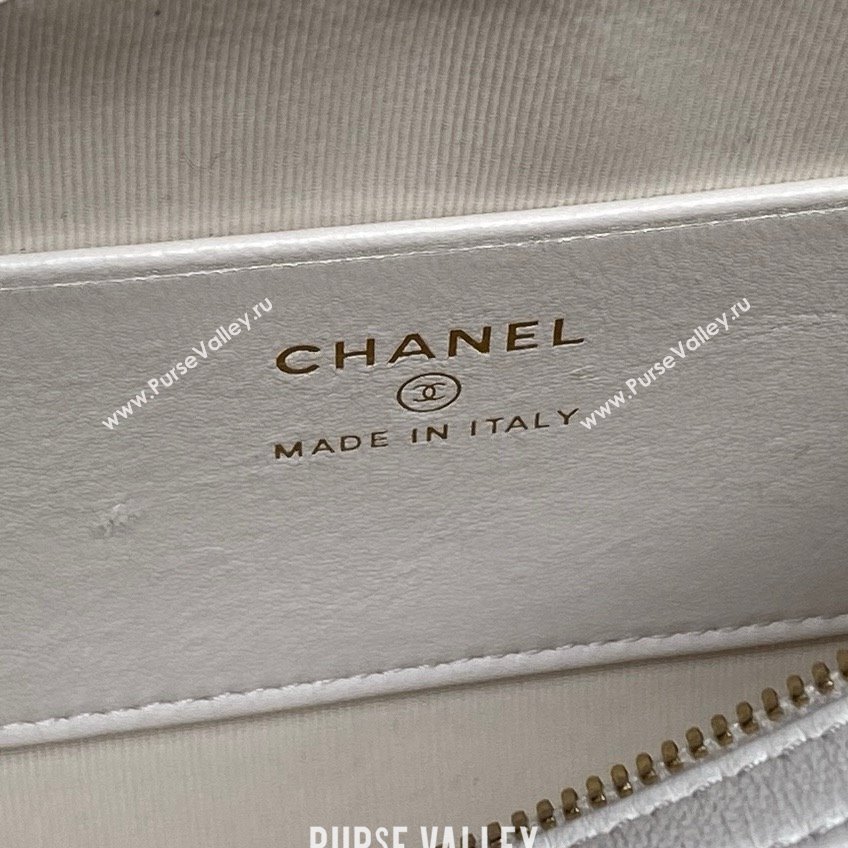 Chanel Lambskin Clutch with Chain AP4515 White/Gold 2025 (YEZI-25030718)