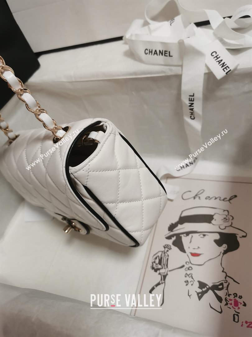Chanel Lambskin Mini Flap Bag AS5151 White 2025 (YEZI-25030713)
