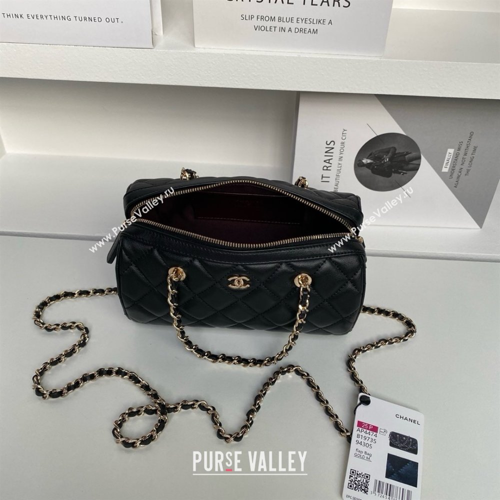 Chanel Lambskin Clutch with Chain AP4515 Black/Gold 2025 (YEZI-25030719)