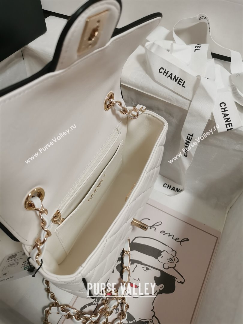Chanel Lambskin Mini Flap Bag AS5151 White 2025 (YEZI-25030713)