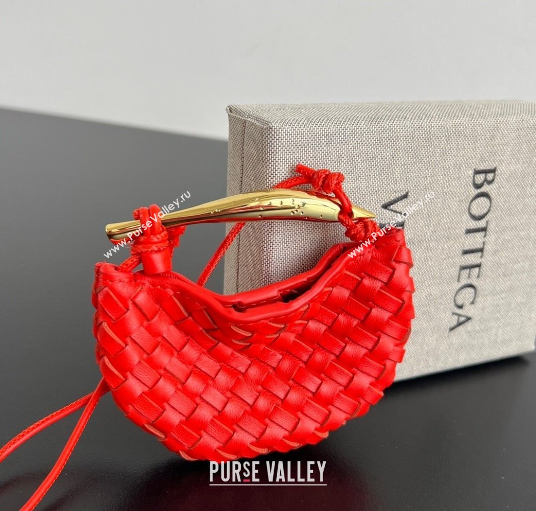 Bottega Veneta Miniature Sardine Bag in Intrecciato Leather Tomato Red 2025 836834 (WT-250924017)