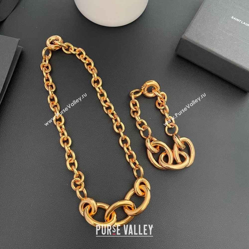 Saint Laurent Chain Necklace S12601 Gold 2024 (YF-24012601)