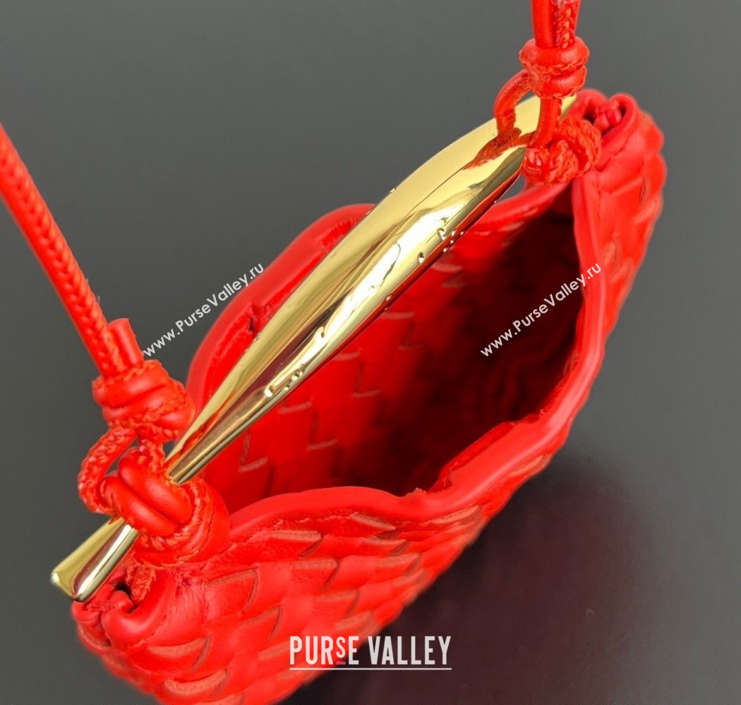 Bottega Veneta Miniature Sardine Bag in Intrecciato Leather Tomato Red 2025 836834 (WT-250924017)