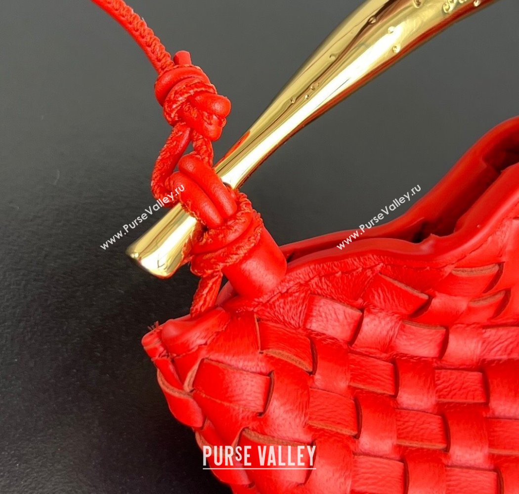 Bottega Veneta Miniature Sardine Bag in Intrecciato Leather Tomato Red 2025 836834 (WT-250924017)