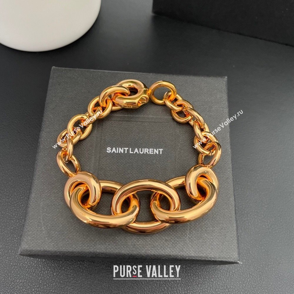 Saint Laurent Chain Bracelet S12602 Gold 2024 (YF-24012602)