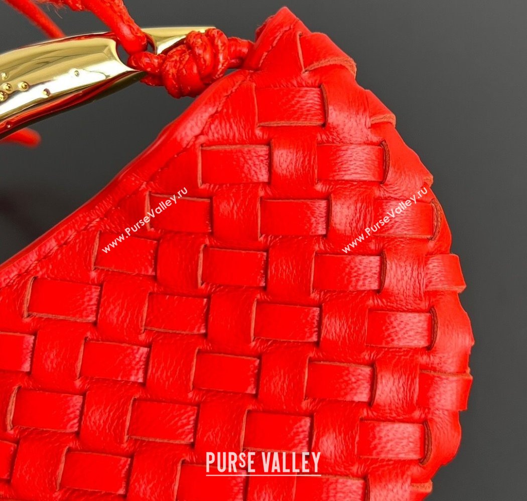 Bottega Veneta Miniature Sardine Bag in Intrecciato Leather Tomato Red 2025 836834 (WT-250924017)