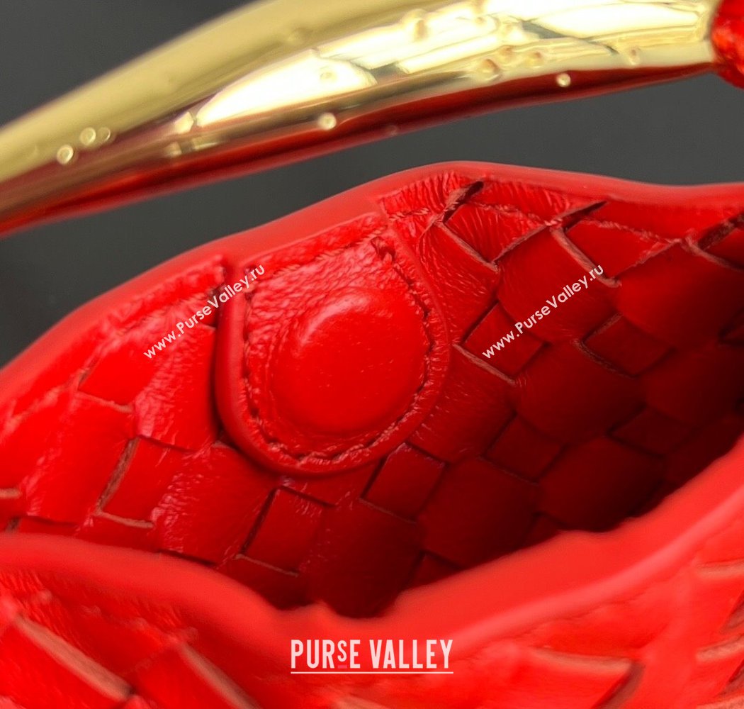 Bottega Veneta Miniature Sardine Bag in Intrecciato Leather Tomato Red 2025 836834 (WT-250924017)