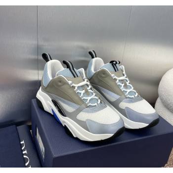 Dior Mens Homme Sneakers B22 in Leather and Mesh Khaki Grey 2024 093002 (MD-240930080)