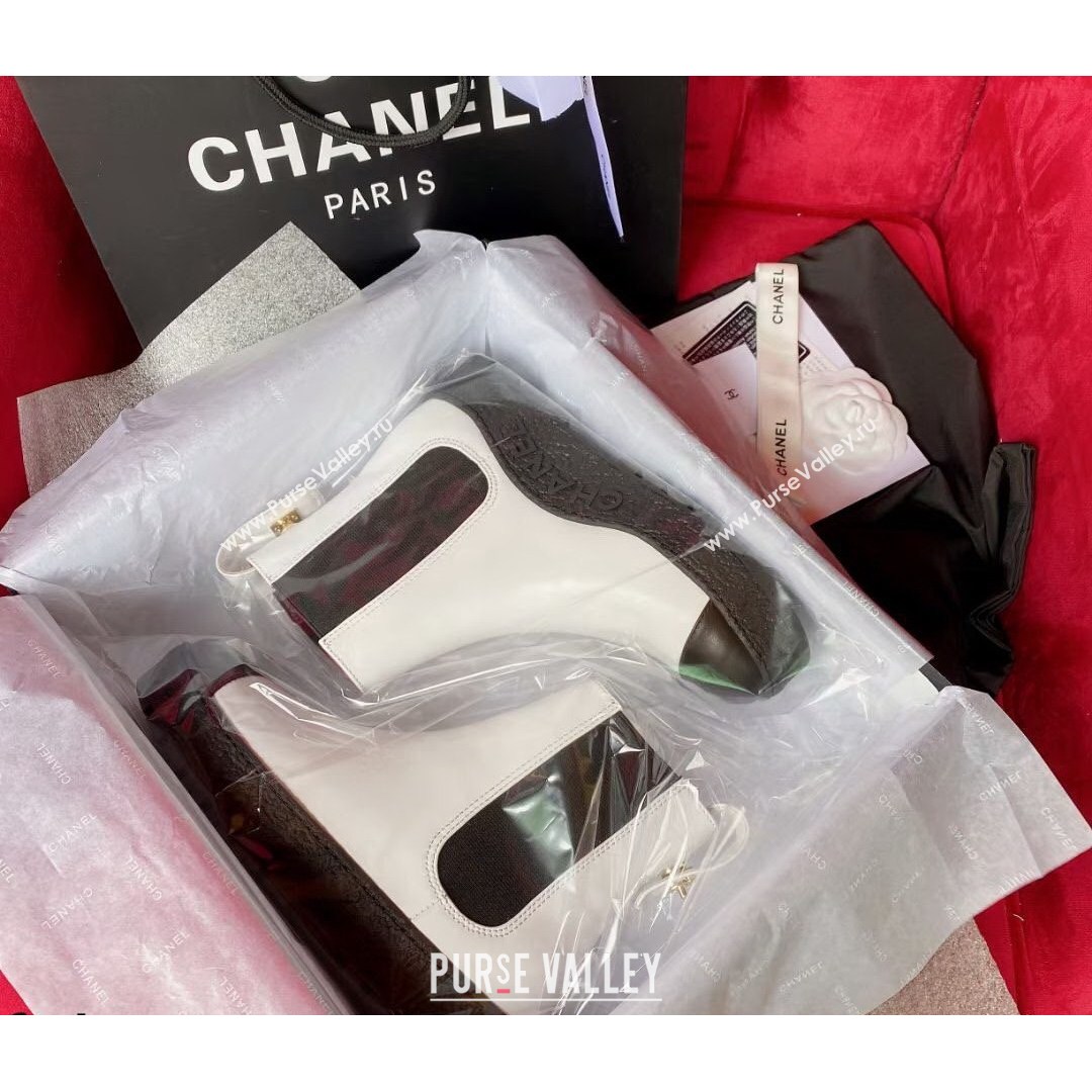 Chanel Calfskin Platform Short Boots White 2021 (MD-21080945)