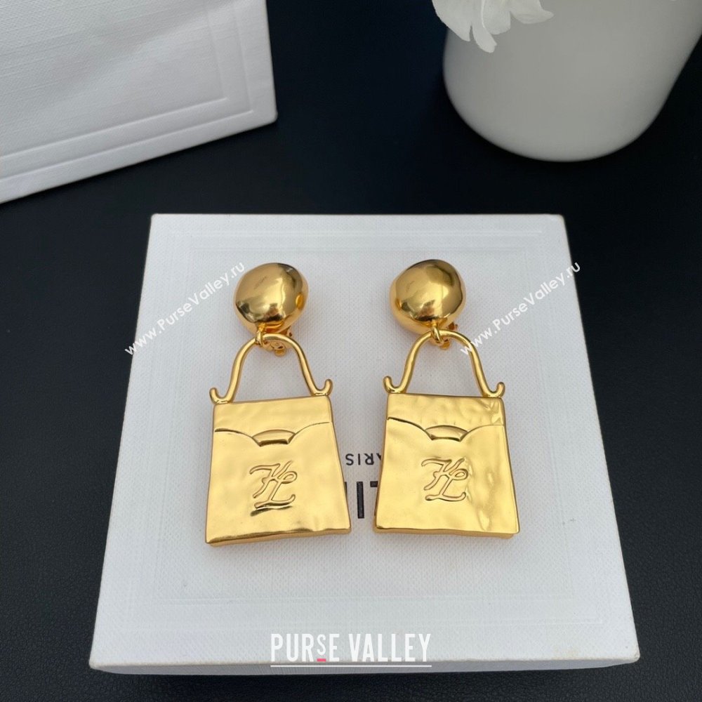 Fendi Pendant Clip-on Earrings F12548 Gold 2024 (YF-24012548)