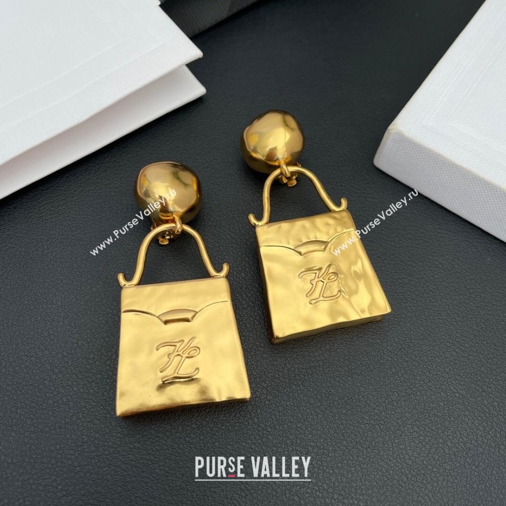 Fendi Pendant Clip-on Earrings F12548 Gold 2024 (YF-24012548)