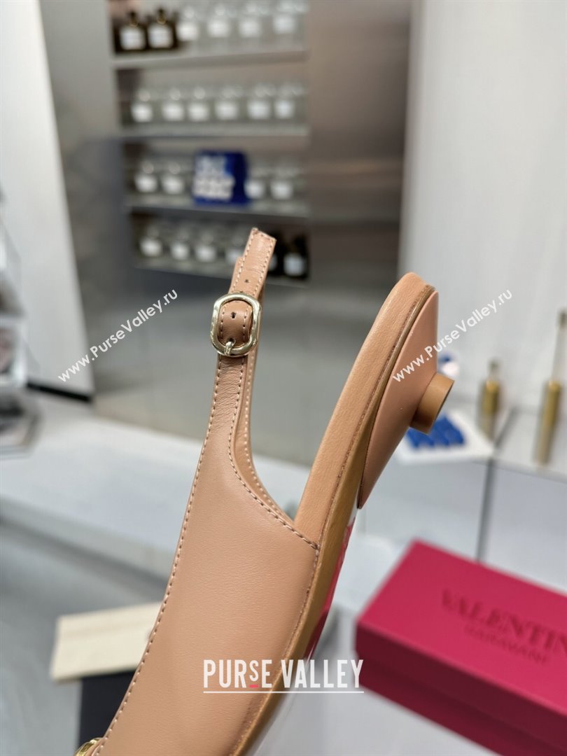 Valentino The Bold Edition VLogo Calfskin Slingback Ballerinas 20MM Beige 2024 (XL-24082826)