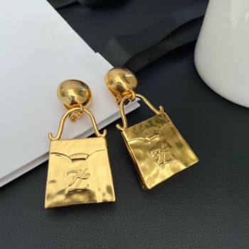 Fendi Pendant Clip-on Earrings F12548 Gold 2024 (YF-24012548)