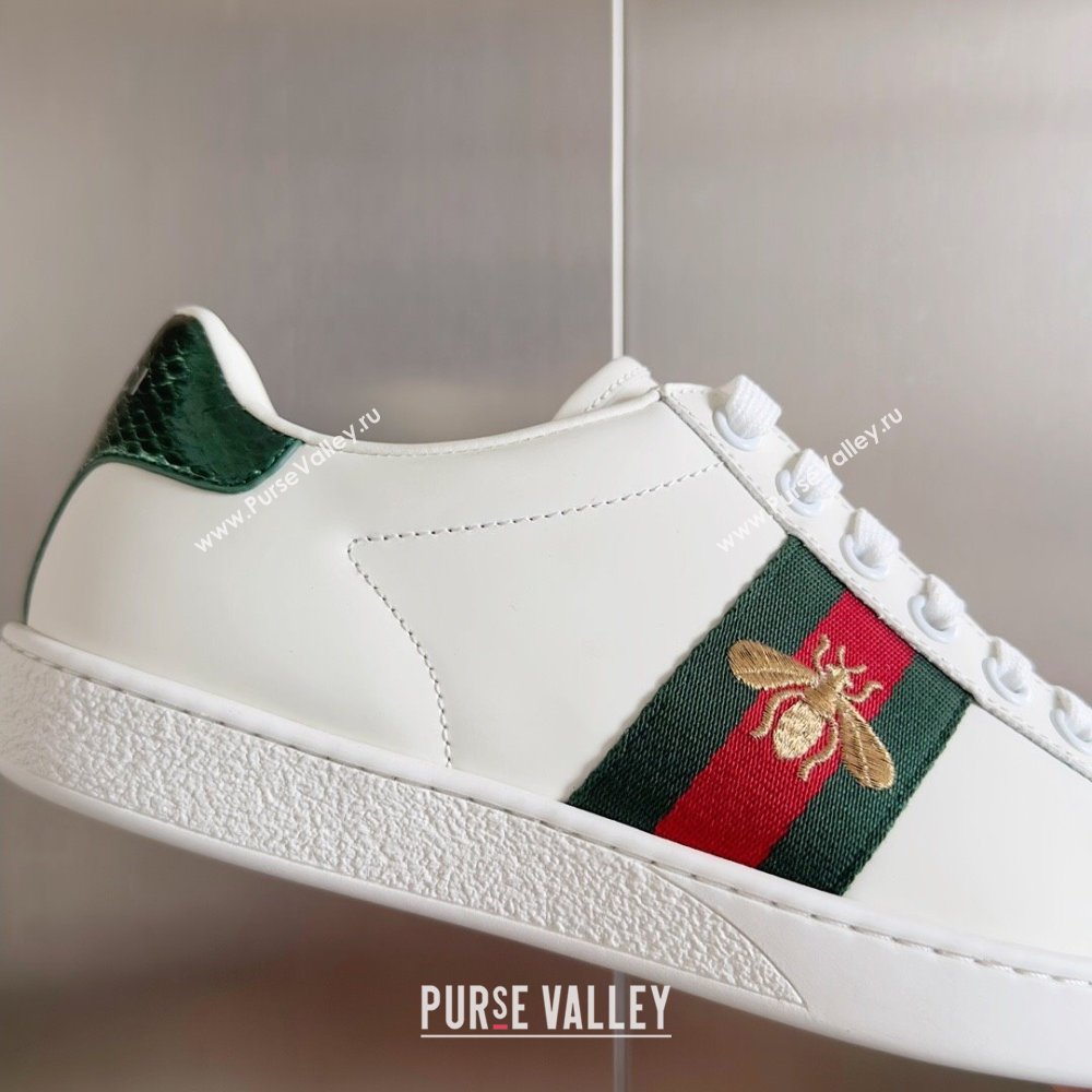 Gucci Ace Leather Sneakers with Bee 1266 White 2023 (KL-23120606)