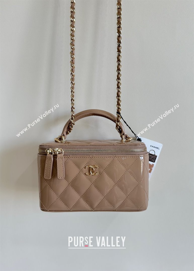 Chanel Clutch with Chain in Patent Calfskin AP2199 Bag Beige 2024 (YUND-24101614)