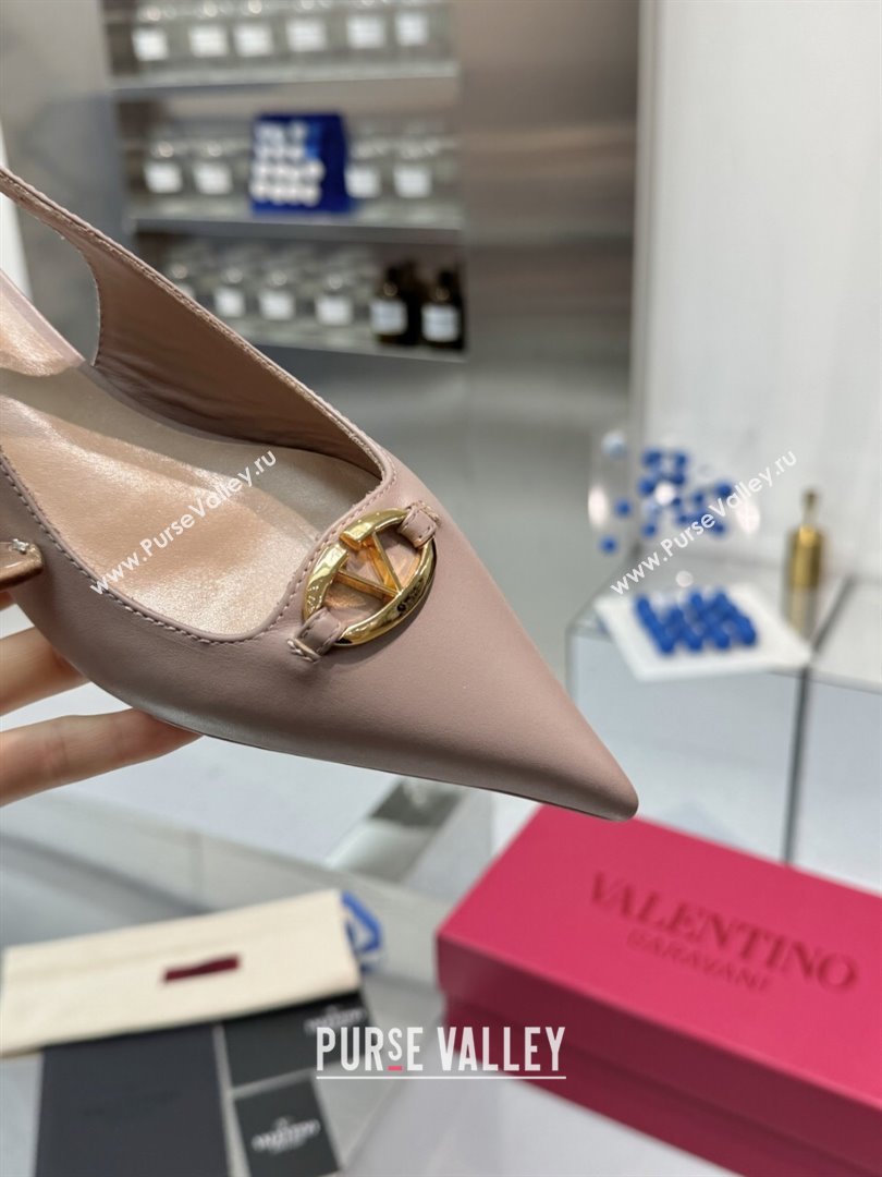 Valentino The Bold Edition VLogo Calfskin Slingback Ballerinas 20MM Nude 2024 (XL-24082827)