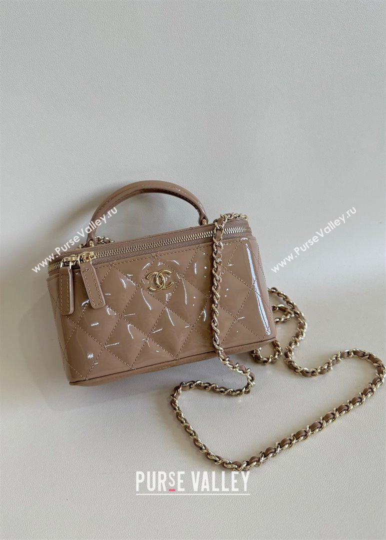 Chanel Clutch with Chain in Patent Calfskin AP2199 Bag Beige 2024 (YUND-24101614)