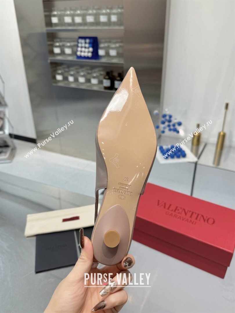 Valentino The Bold Edition VLogo Calfskin Slingback Ballerinas 20MM Nude 2024 (XL-24082827)