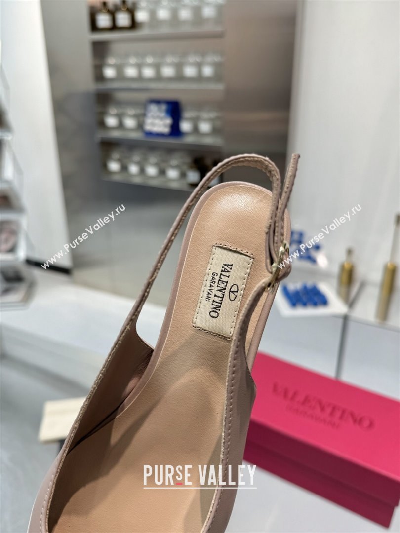 Valentino The Bold Edition VLogo Calfskin Slingback Ballerinas 20MM Nude 2024 (XL-24082827)