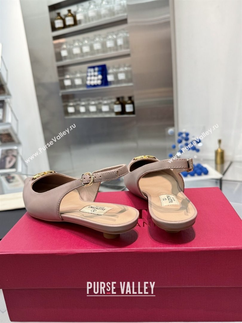 Valentino The Bold Edition VLogo Calfskin Slingback Ballerinas 20MM Nude 2024 (XL-24082827)