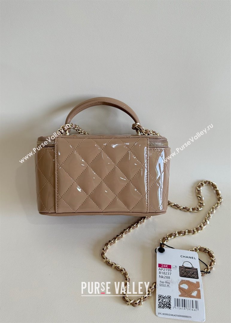 Chanel Clutch with Chain in Patent Calfskin AP2199 Bag Beige 2024 (YUND-24101614)