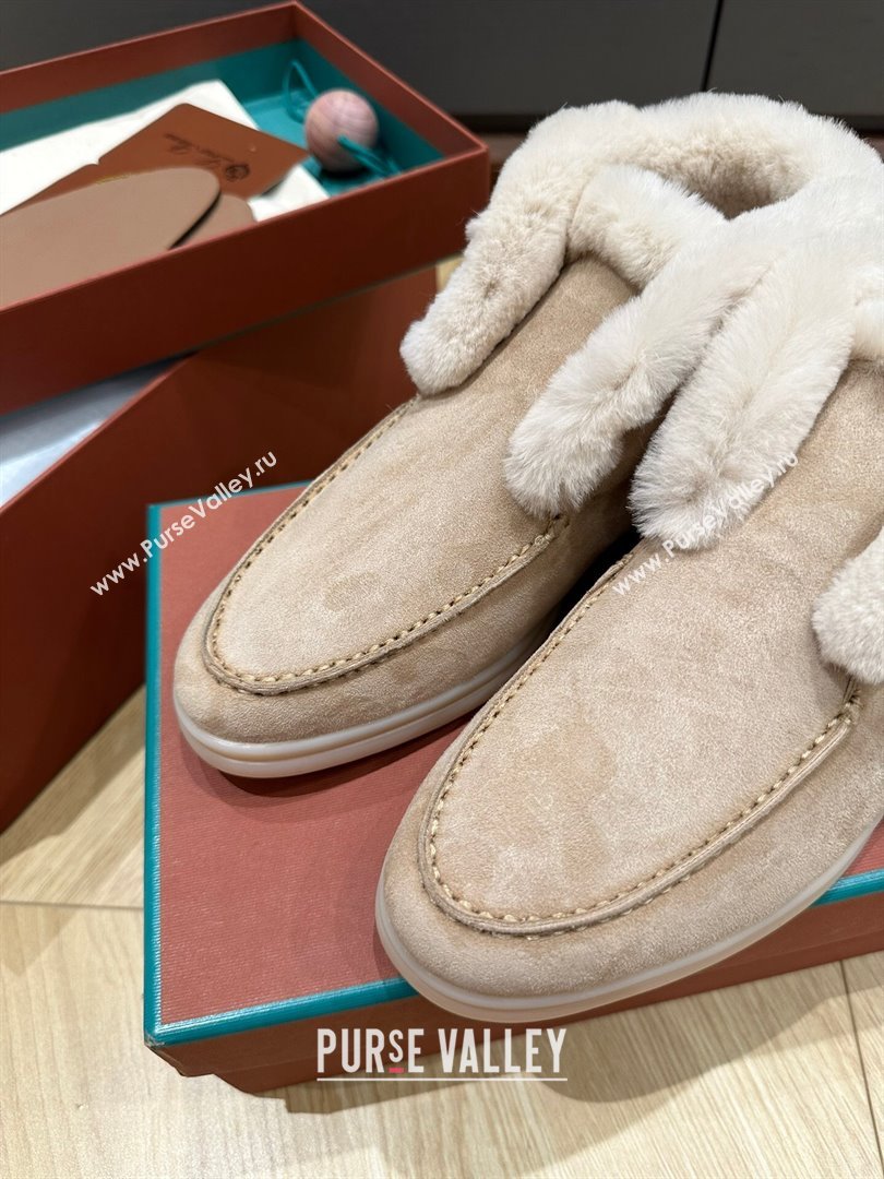 LP Open Walk Boots with Fur in Suede LP103104 Apricot 2023 Top (KL-23103105)