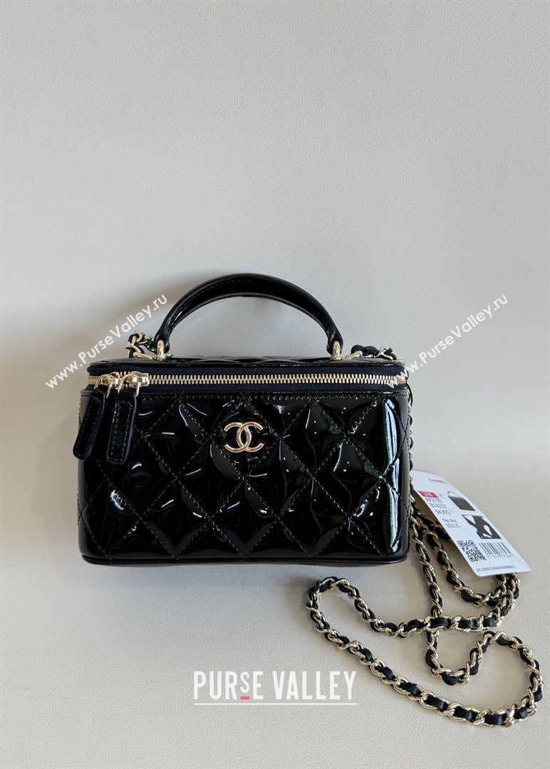 Chanel Clutch with Chain in Patent Calfskin AP2199 Bag Black 2024 (YUND-24101617)