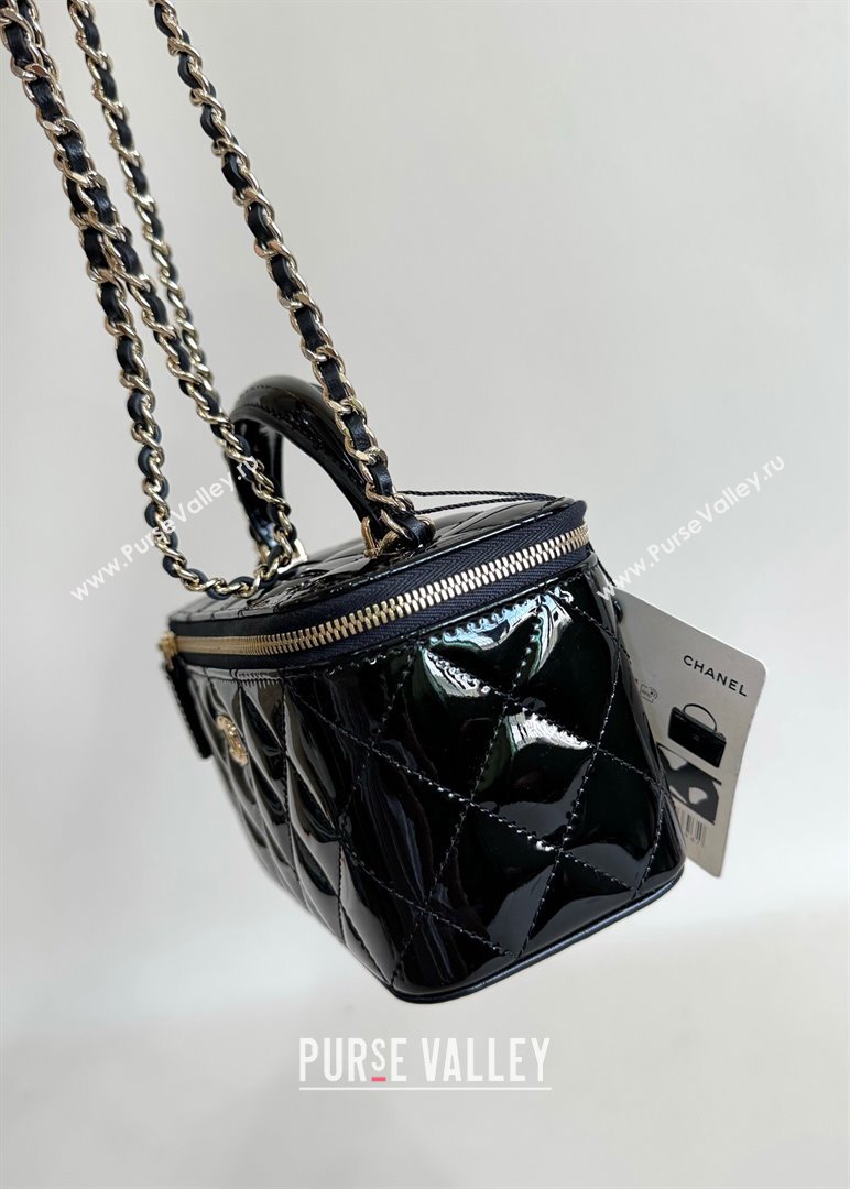 Chanel Clutch with Chain in Patent Calfskin AP2199 Bag Black 2024 (YUND-24101617)