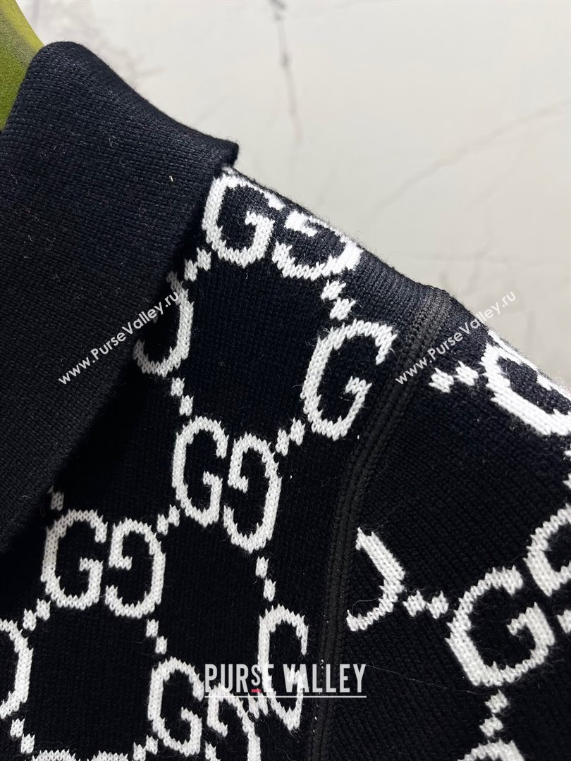 Gucci GG Wool Short-sleeved Sweater G121720 Black 2024 (Q-24121720)