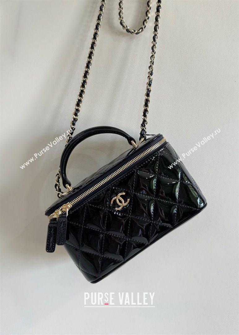 Chanel Clutch with Chain in Patent Calfskin AP2199 Bag Black 2024 (YUND-24101617)