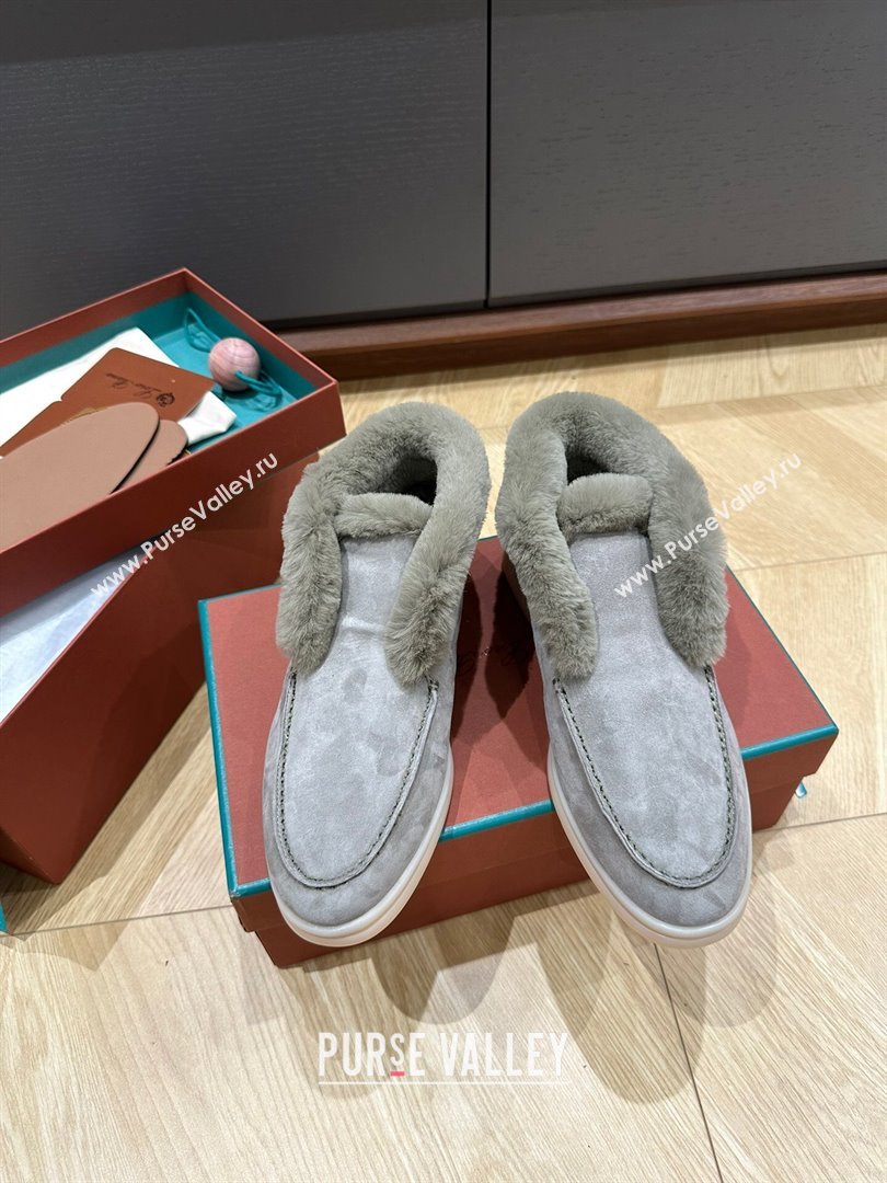 LP Open Walk Boots with Fur in Suede LP103111 Grey-green 2023 Top (KL-23103111)