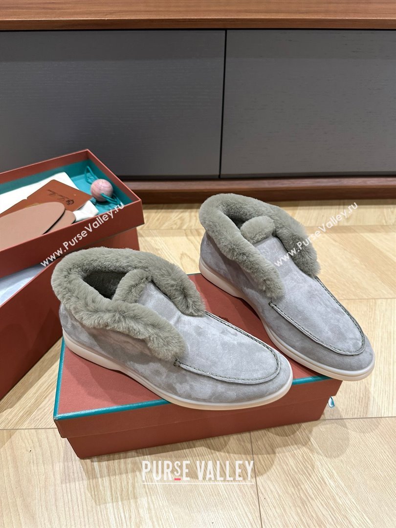 LP Open Walk Boots with Fur in Suede LP103111 Grey-green 2023 Top (KL-23103111)