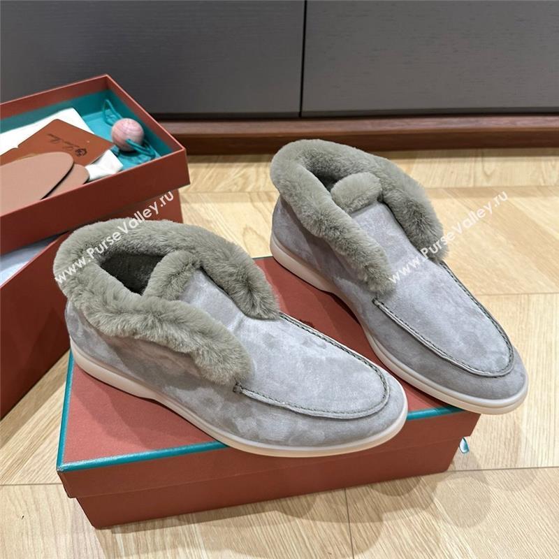 LP Open Walk Boots with Fur in Suede LP103111 Grey-green 2023 Top (KL-23103111)