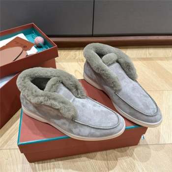 LP Open Walk Boots with Fur in Suede LP103111 Grey-green 2023 Top (KL-23103111)