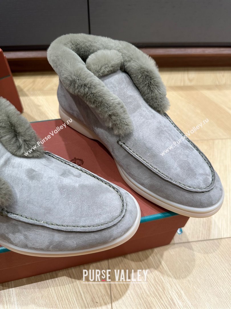 LP Open Walk Boots with Fur in Suede LP103111 Grey-green 2023 Top (KL-23103111)