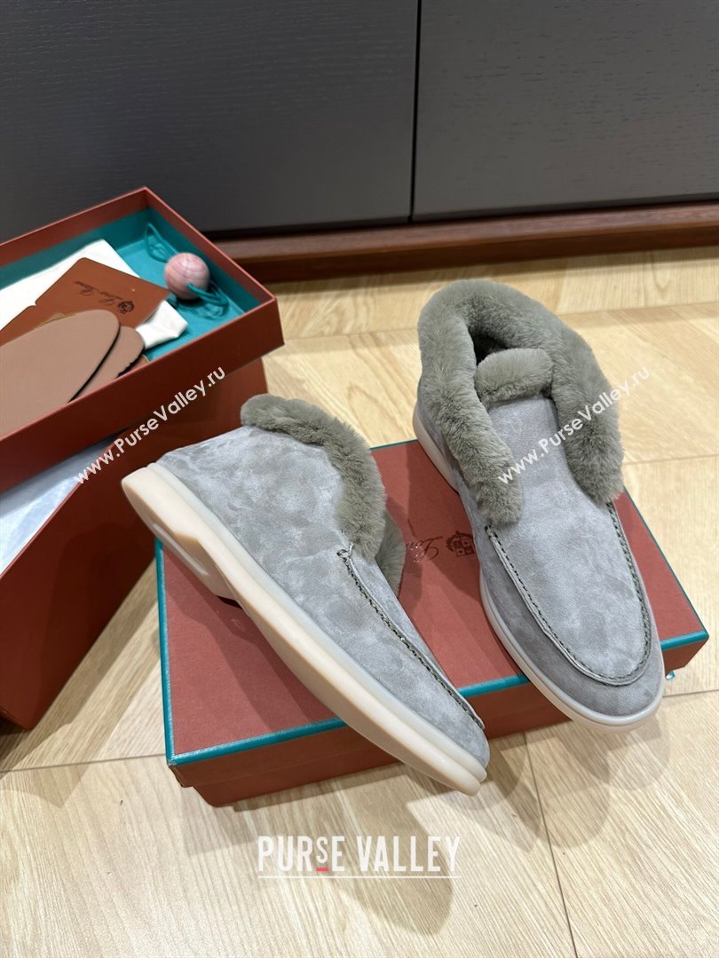 LP Open Walk Boots with Fur in Suede LP103111 Grey-green 2023 Top (KL-23103111)