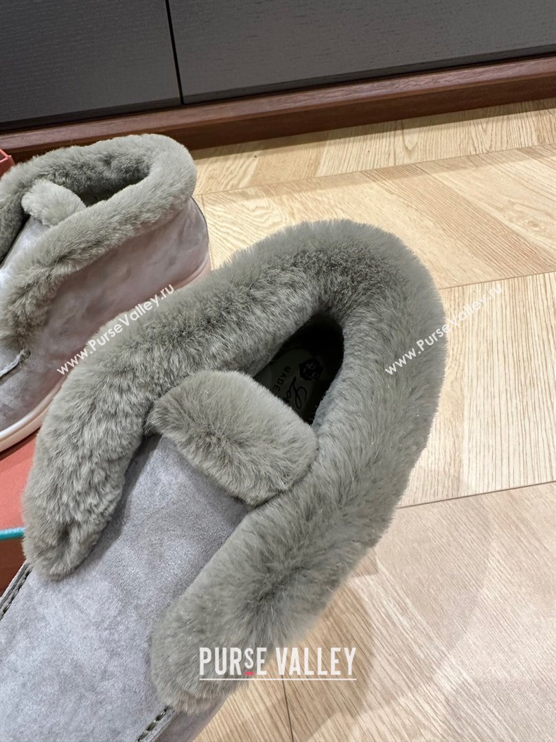 LP Open Walk Boots with Fur in Suede LP103111 Grey-green 2023 Top (KL-23103111)