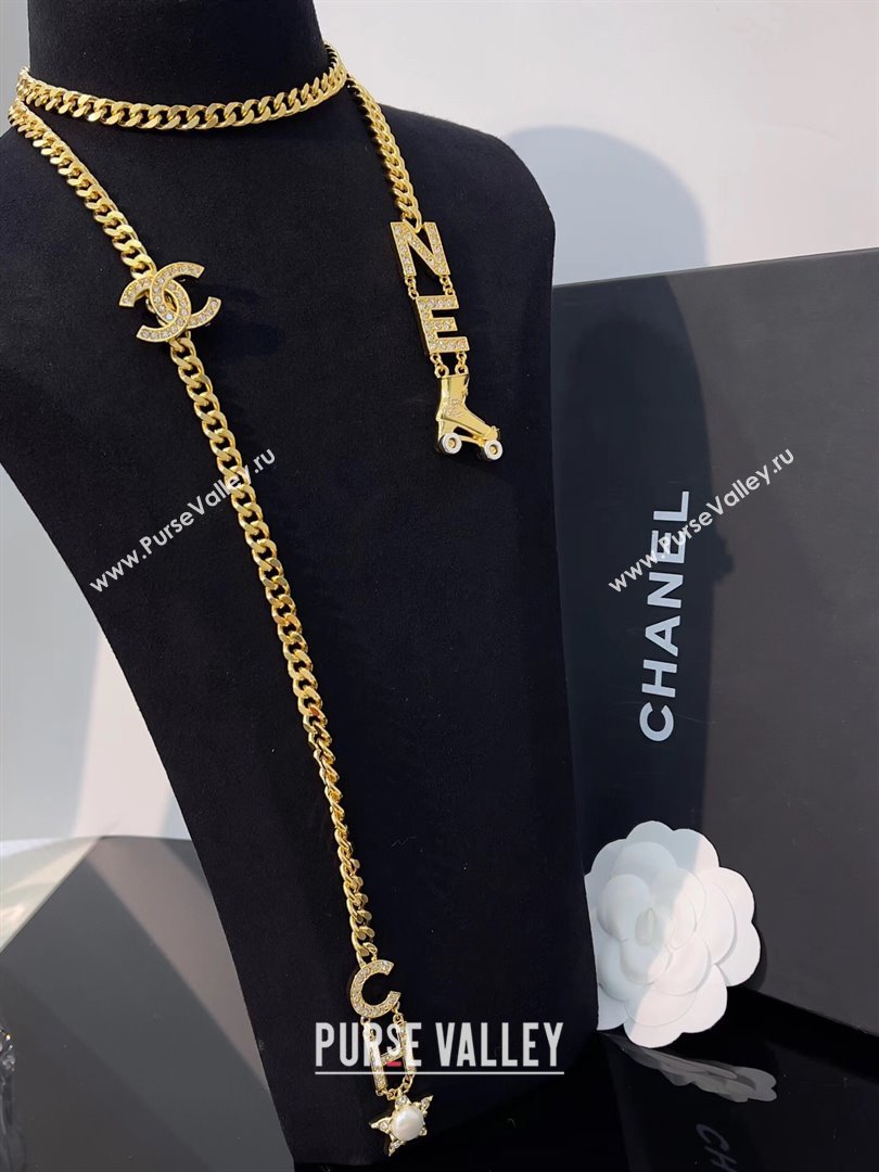 Chanel Chain Necklace with Star and Boot CH12609 Gold 2024 (YF-24012609)