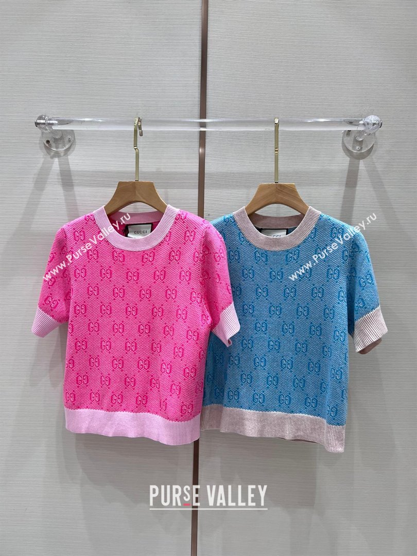 Gucci GG Wool Short-sleeved Sweater CH032735 2024 (Q-24032735)